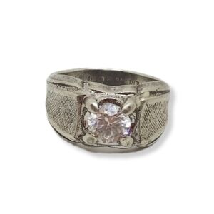 LIND STERLING SILVER & CUBIC ZIRCONIA VINTAGE RING